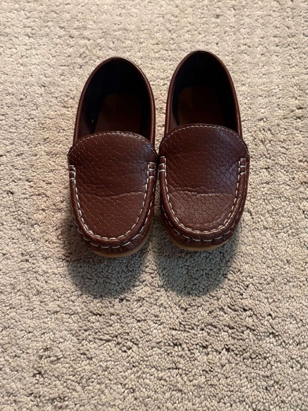 Amazon Kids Brown Textured Slip-On Moccasins